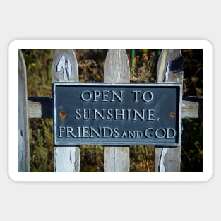 Open to sunshine sign Sticker